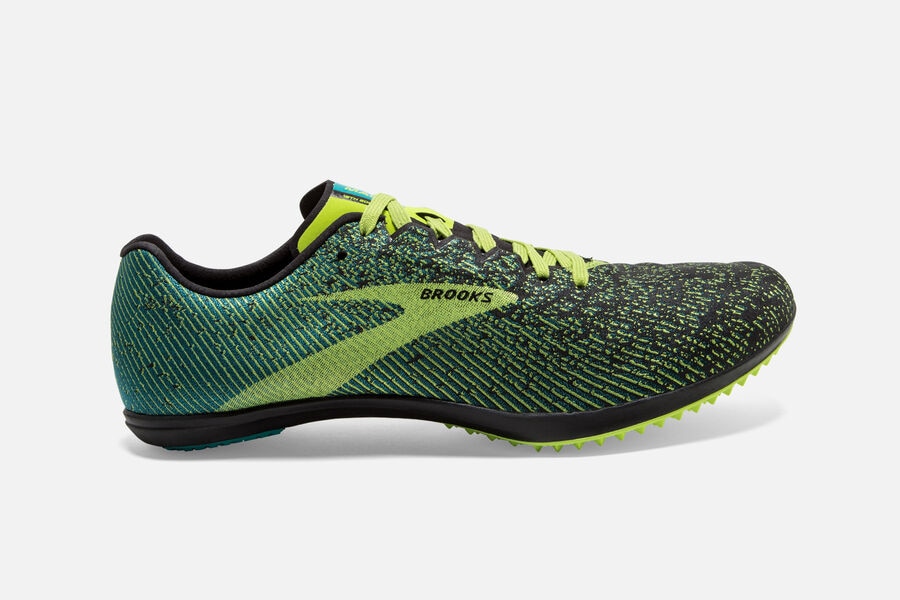 Brooks Mach 19 Spikeless Spikes Loopschoenen Heren - Zwart/Groen - 128673MPA